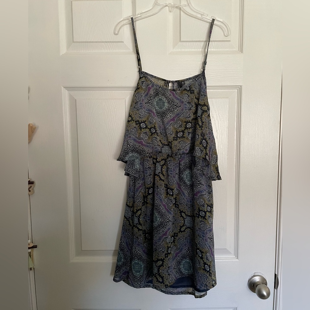O'Neill Black and Purple Paisley Mini Dress